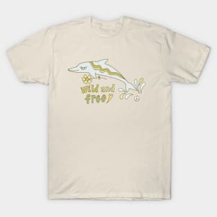 wild and free dolphin // retro surf art by surfy birdy T-Shirt